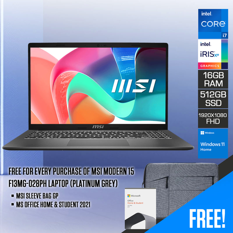 MSI Modern 15 F13MG-030PH Laptop (Platinum Grey)