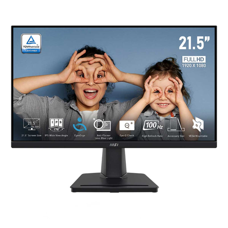 MSI Pro MP225 21.5" FHD (1920x1080) 100Hz 1ms MPRT IPS Business & Productivity Monitor | DataBlitz