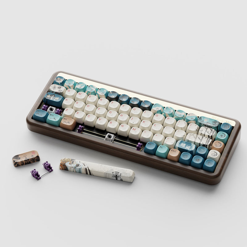 Akko MU01 Joy of Life Walnut Wood Case Multi-Mode RGB Hot-Swappable Mechanical Keyboard