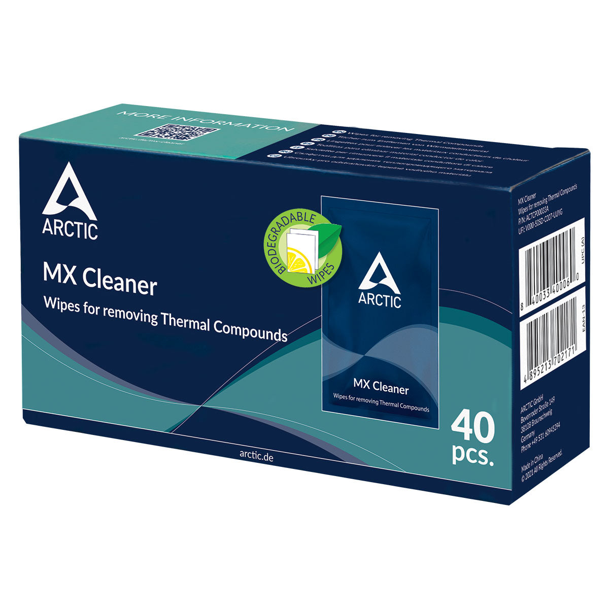 Arctic MX Cleaner Wipes for Removing Thermal Compounds (40 Pieces) (ACTCP00033A)
