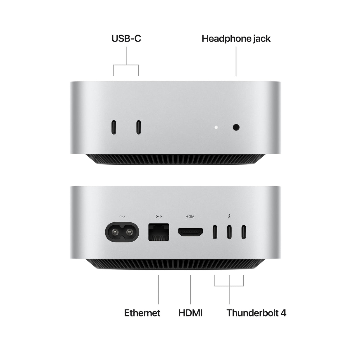 Apple Mac Mini M4 Chip with 10-core CPU and 10-core GPU 16GB Unified Memory + 256GB SSD Wi-Fi + Ethernet (Silver) (MU9D3ZP/A)