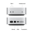 Apple Mac Mini M4 Chip with 10-core CPU and 10-core GPU 16GB Unified Memory + 256GB SSD Wi-Fi + Ethernet (Silver) (MU9D3ZP/A)