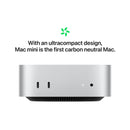 Apple Mac Mini M4 Chip with 10-core CPU and 10-core GPU 16GB Unified Memory + 256GB SSD Wi-Fi + Ethernet (Silver) (MU9D3ZP/A)