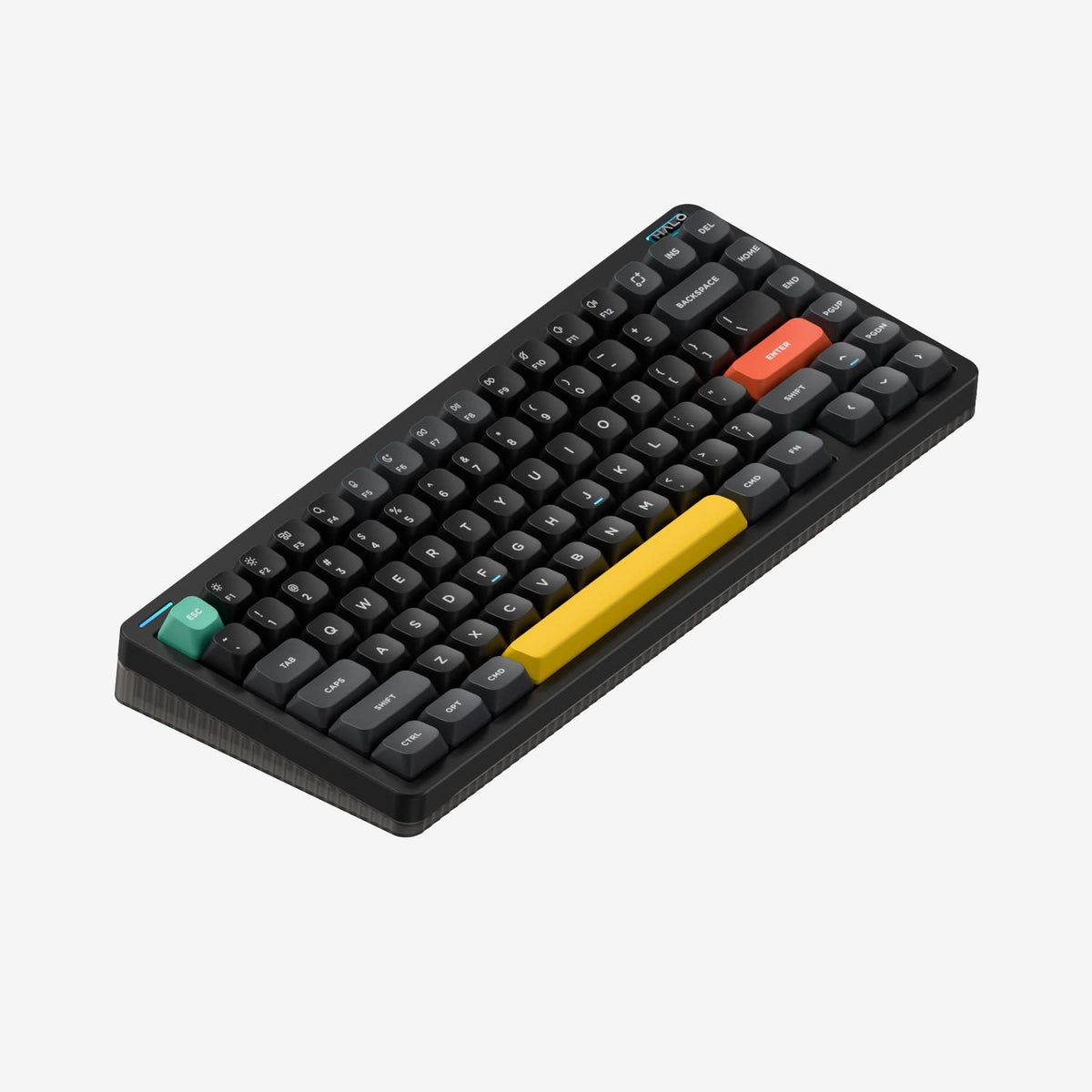 NuPhy Halo75 V2 QMK/VIA RGB Hot-Swappable 83-Key Wireless Mechanical Keyboard (Obsidian Black) (Silent Red Clear-Top Switch)