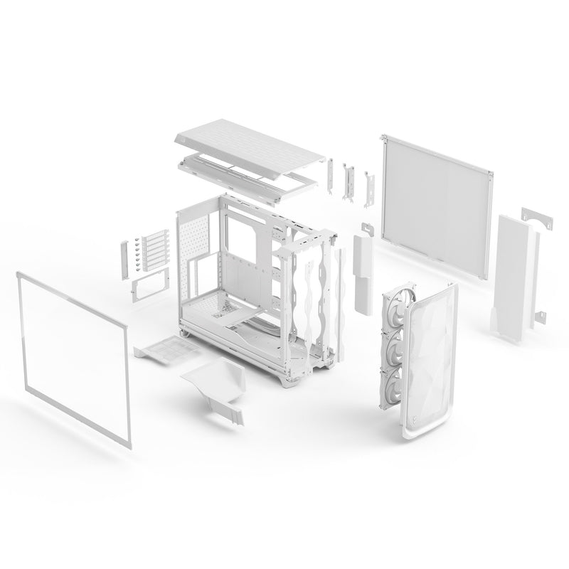 Fractal Design Meshify 3 XL Computer Case (Black RGB Tempered Glass Light Tint, White RGB Tempered Glass Clear Tint)