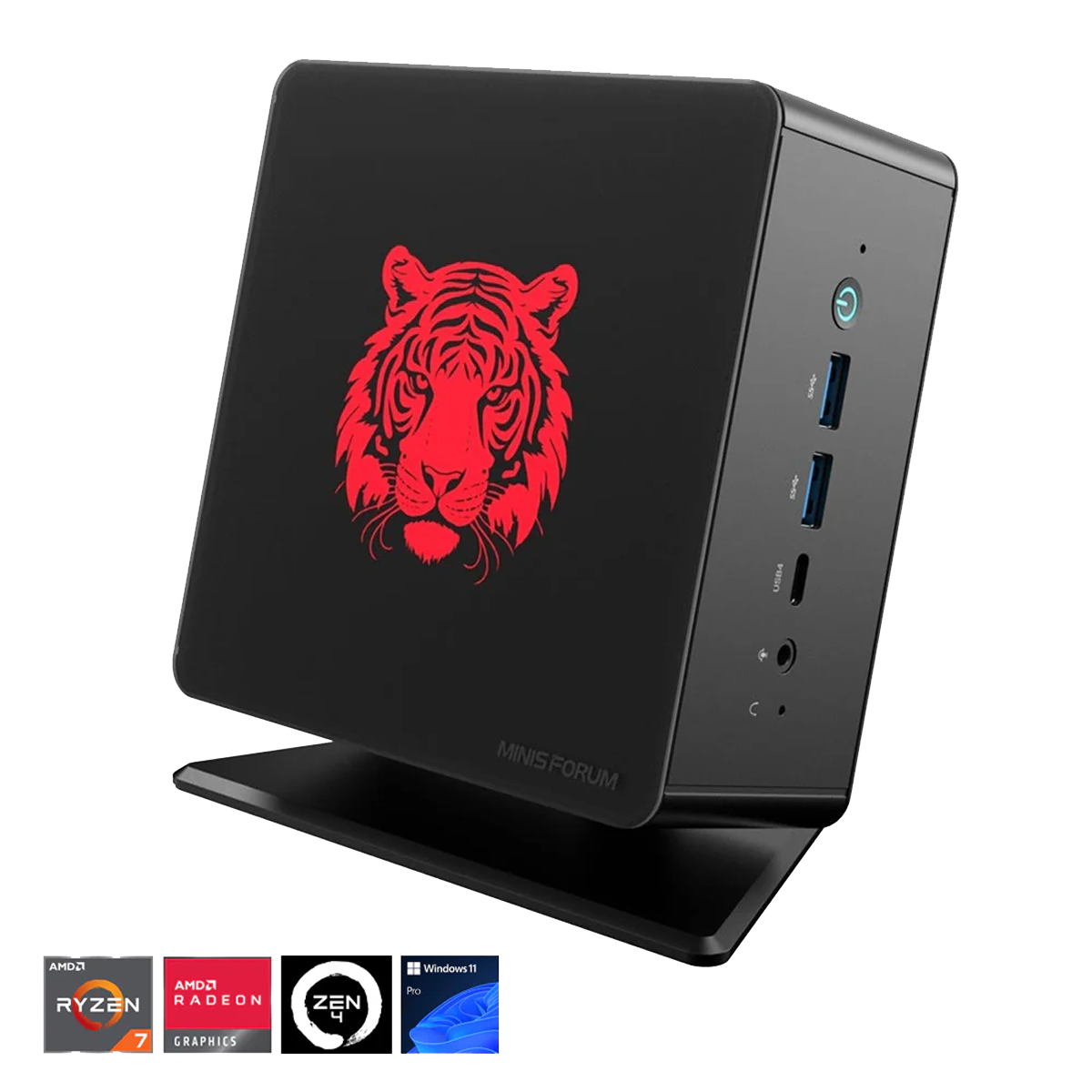 Minisforum Elite Mini UM780 XTX Ryzen 7 7840HS 64GB RAM 1TB SSD AMD Radeon 780M Windows 11 Pro Mini Gaming PC (w/ Bonus Holiday Etching)