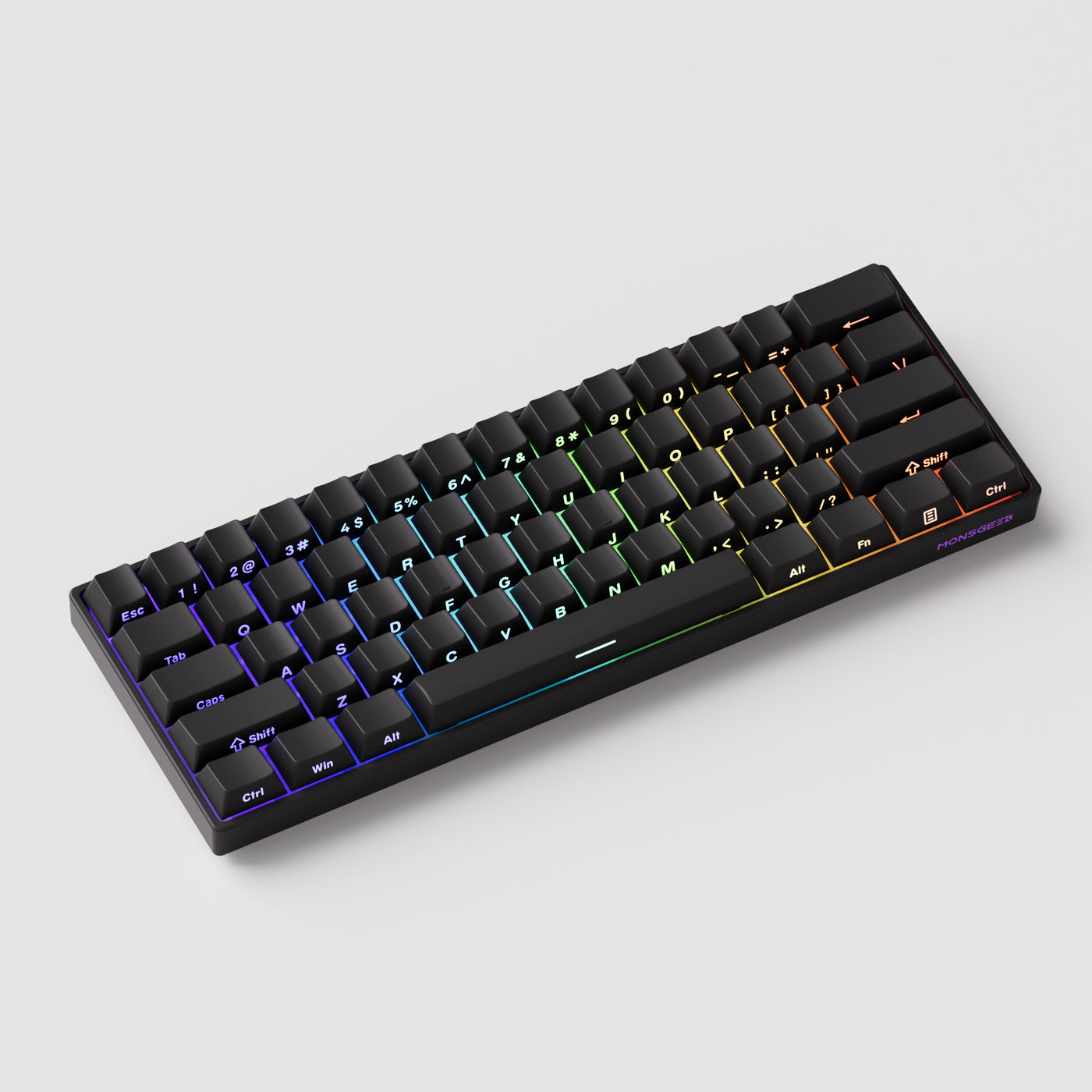 MonsGeek FUN60 Pro SP Shine-Through Black Multi-Mode RGB Mechanical Keyboard | DataBlitz
