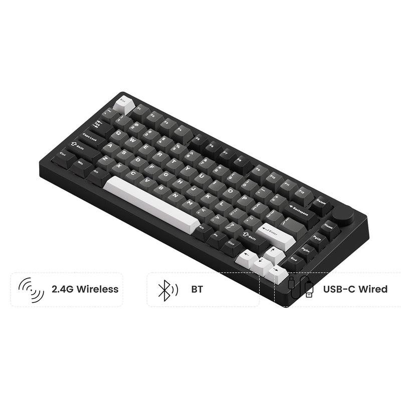 MonsGeek M1 V5 Black & Silver Aluminum Case Multi-Mode RGB Hot-Swappable Mechanical Keyboard