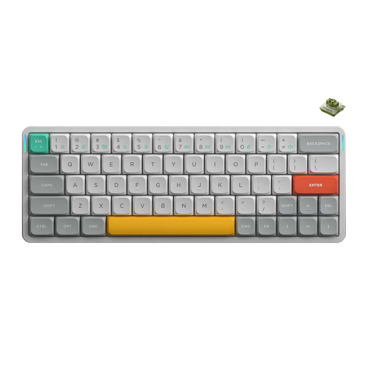 NuPhy Air60 V2 QMK/VIA Low-Profile Wireless Mechanical Keyboard - Lunar Gray