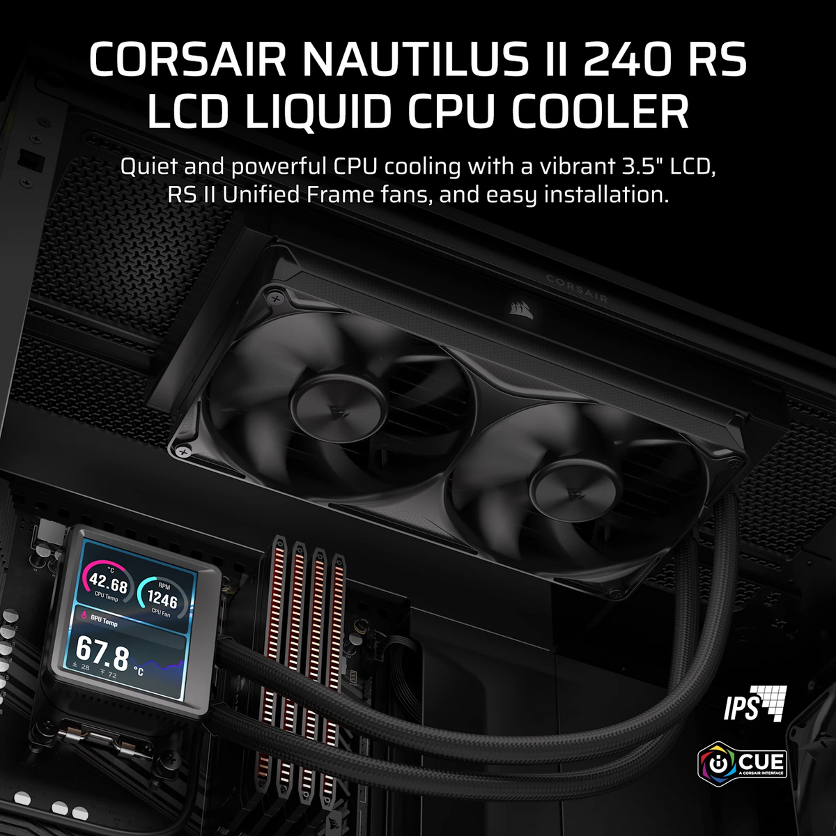Corsair Nautilus II 240 RS Performance LCD 240mm Liquid CPU Cooler