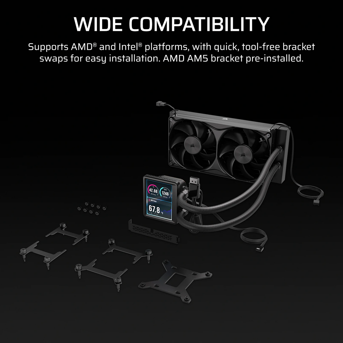Corsair Nautilus II 240 RS Performance LCD 240mm Liquid CPU Cooler