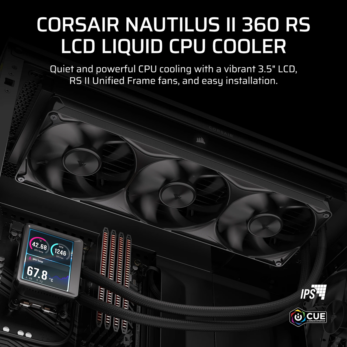 Corsair Nautilus II 360 RS Performance LCD 360mm Liquid CPU Cooler