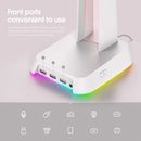 Onikuma ST-2 RGB Headphone Stand with USB Hub (White)