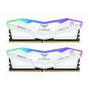 TeamGroup T-Force Delta RGB DDR5 32GB (2x16GB) 8000MHz CL38-48-48-84 1.45V Gaming Desktop Memory (White)