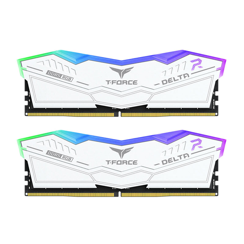 TeamGroup T-Force Delta RGB DDR5 32GB (2x16GB) 6000MHz CL30-36-36-76 1.35V Gaming Desktop Memory (White)