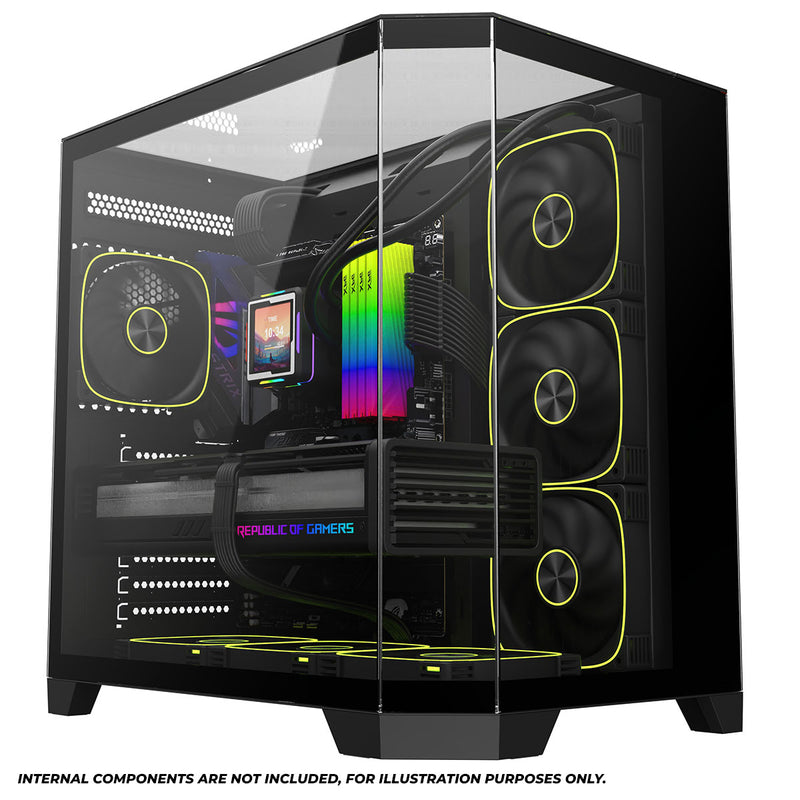 Coolman Zentra Luxe ATX Vision PC Case (Black, White)