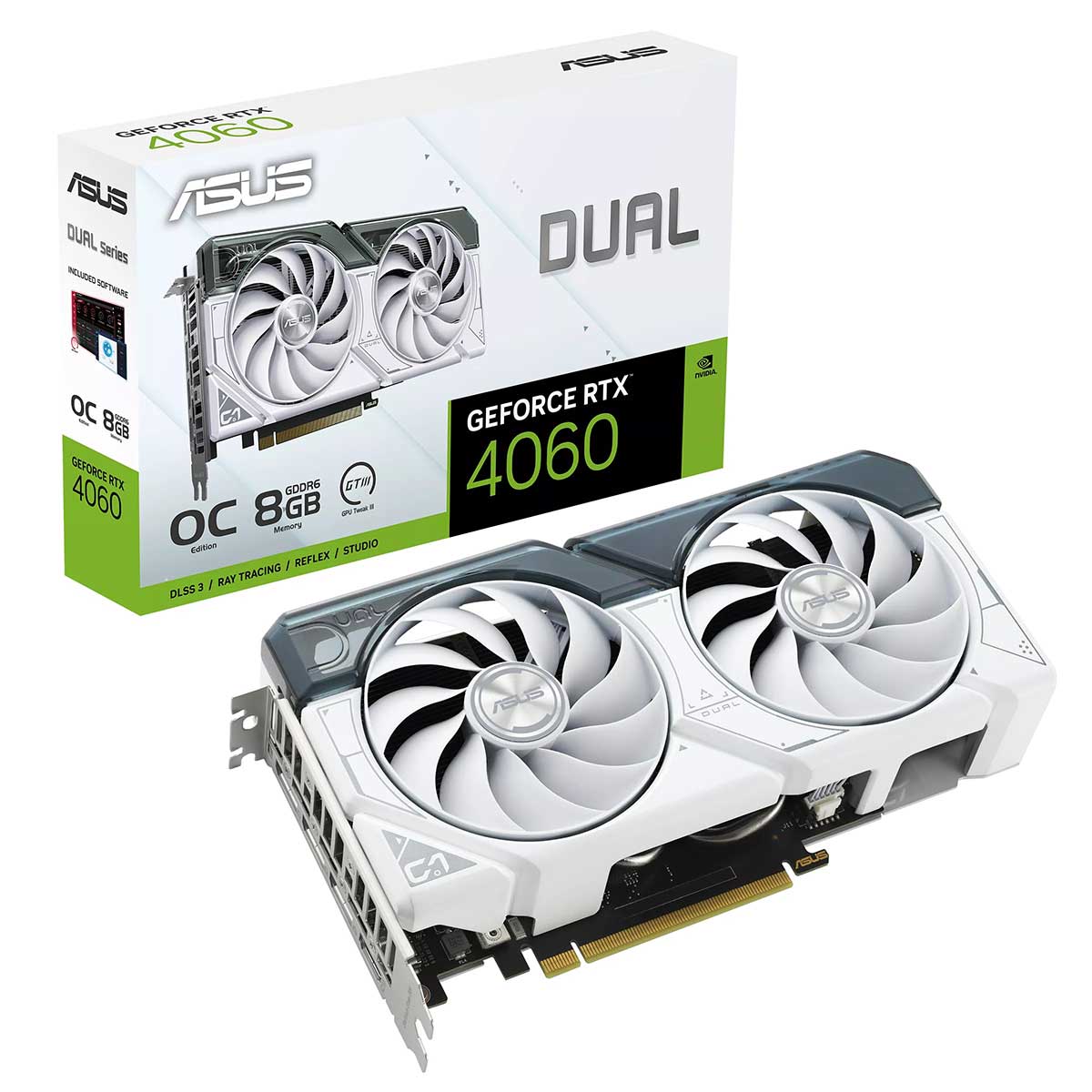 Asus Dual Geforce RTX 4060 OC 8GB GDDR6 Graphics Card (White)