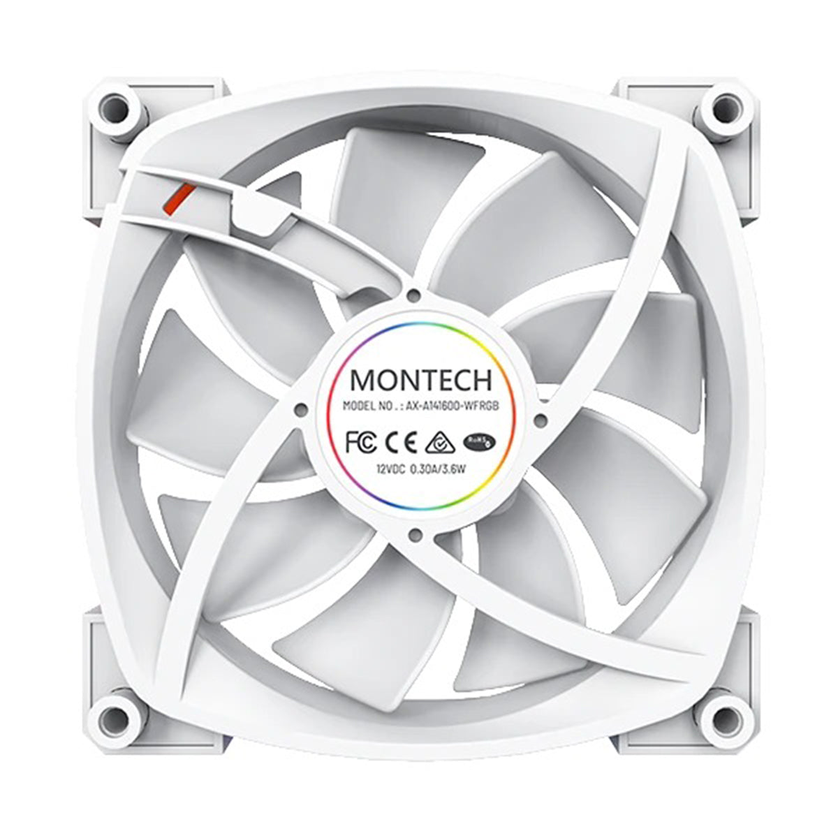 Montech AX140 PWM 140mm ARGB Reverse Single Fan Kit (Black, White)