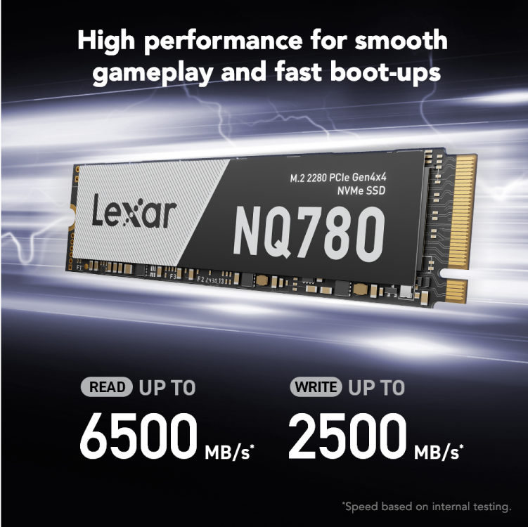 Lexar NQ780 1TB M.2 2280 6500MB/s Read PCIe Gen4x4 NVMe SSD (LNQ780X001T-RNNNG)