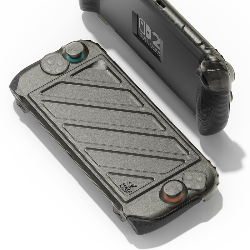 Skull & Co. HardShell Front Cover & Protective Case Bundle for Nintendo Switch 2 (Smoky Black)