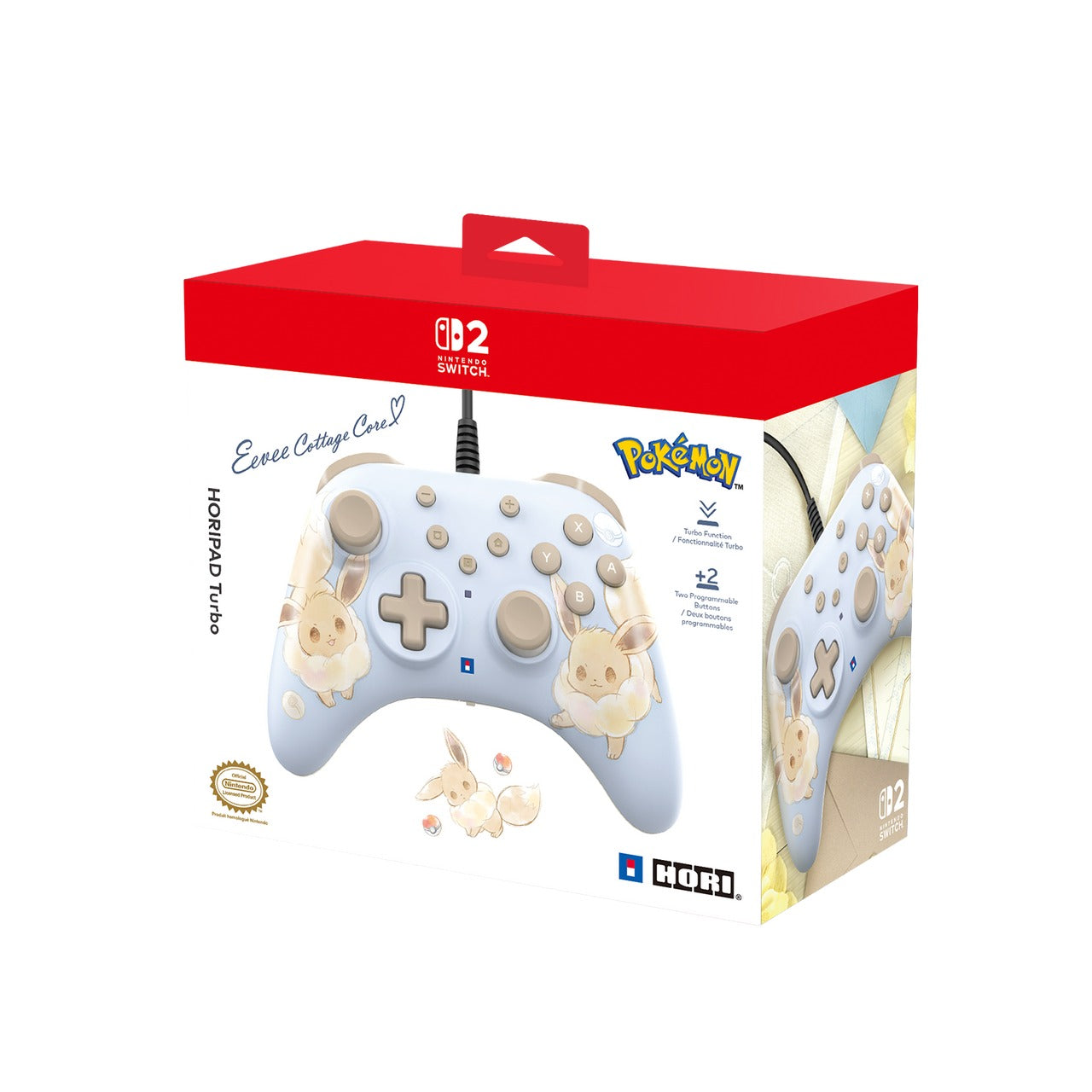 Horipad Turbo for Nintendo Switch 2 / PC (Eevee Cottage Core) (NSX-083A)