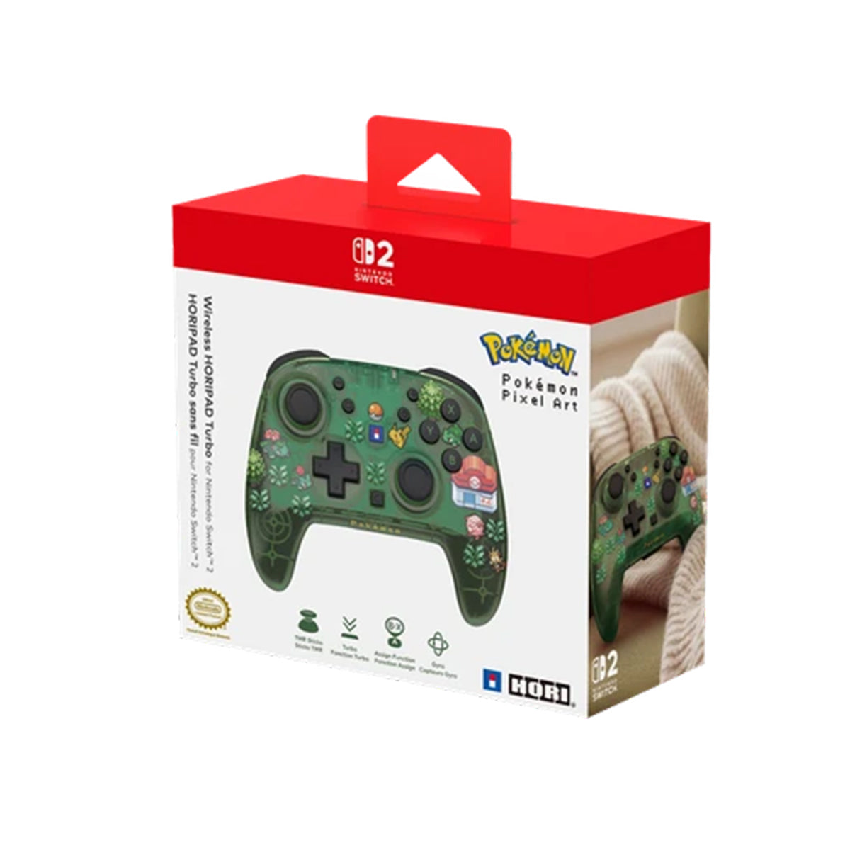 Hori Wired Horipad Turbo for Nintendo Switch 2 (Pokemon Pixel Green, Pokemon Pixel Red)