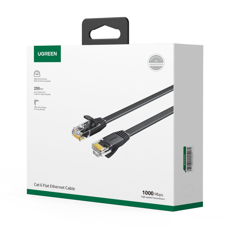 Ugreen Cat6 UTP Flat Ethernet Cable - 5M (Black) (NW102/50176)