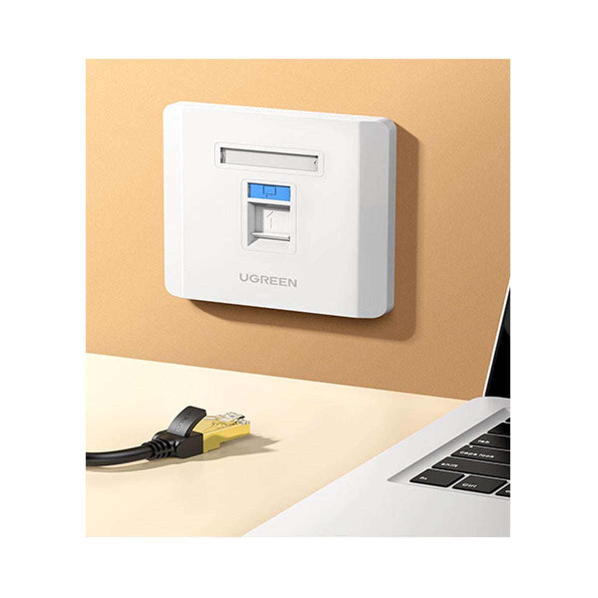 Ugreen Single-Port Wall Plate (White) (NW144/80180)