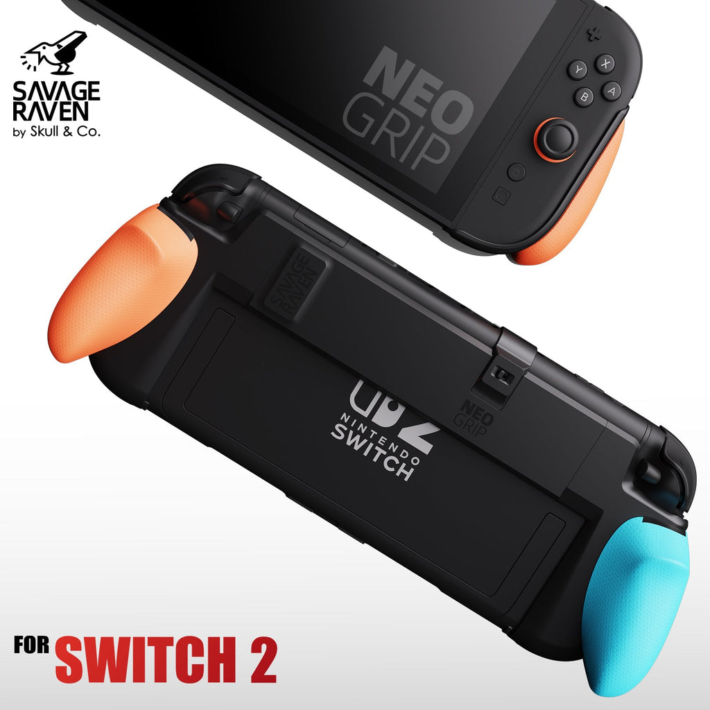 Neotech Neogrip Skull & Co. NeoGrip for Nintendo Switch 2 (Black, Neon Blue/Red)