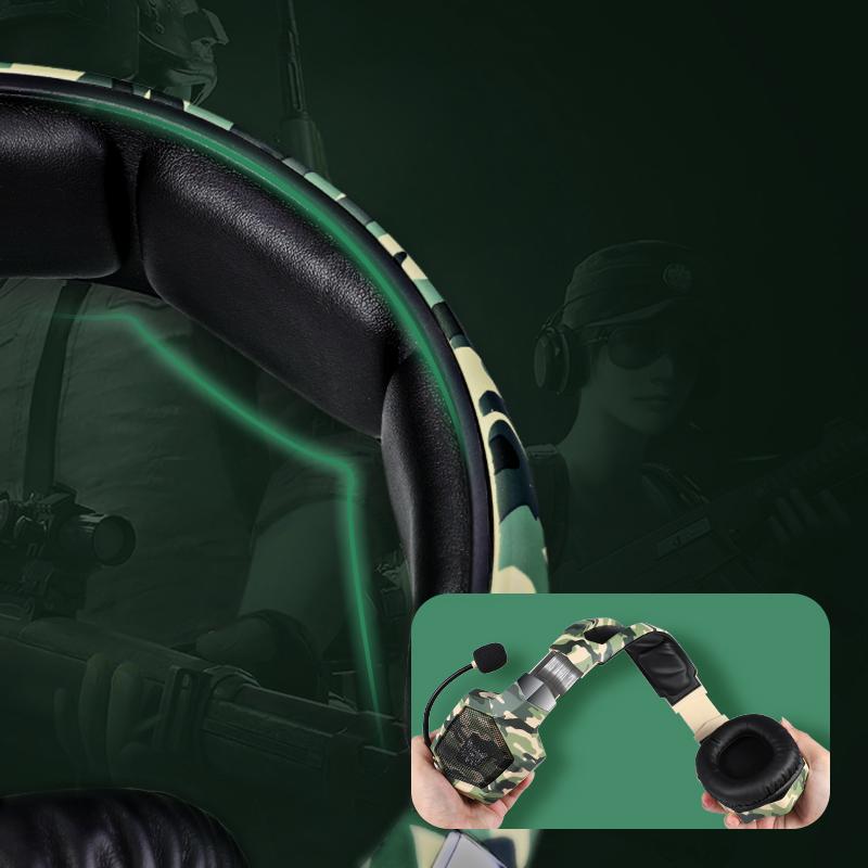 Onikuma K8 Gaming Headset With Mic And Noise Cancelling (Camou Green)