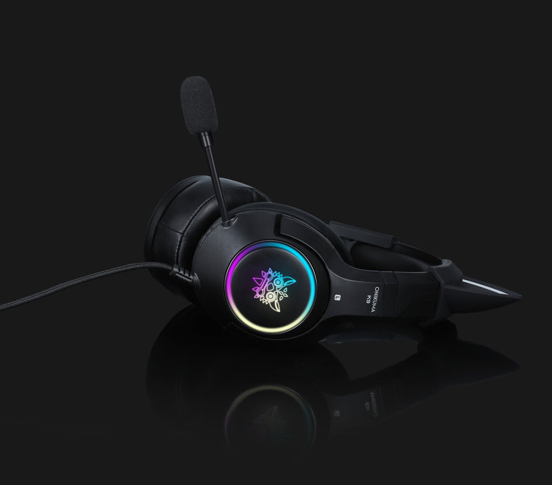 Onikuma K9 Cat Ears RGB Noise Cancelling Gaming Headset With Microphone (Black)