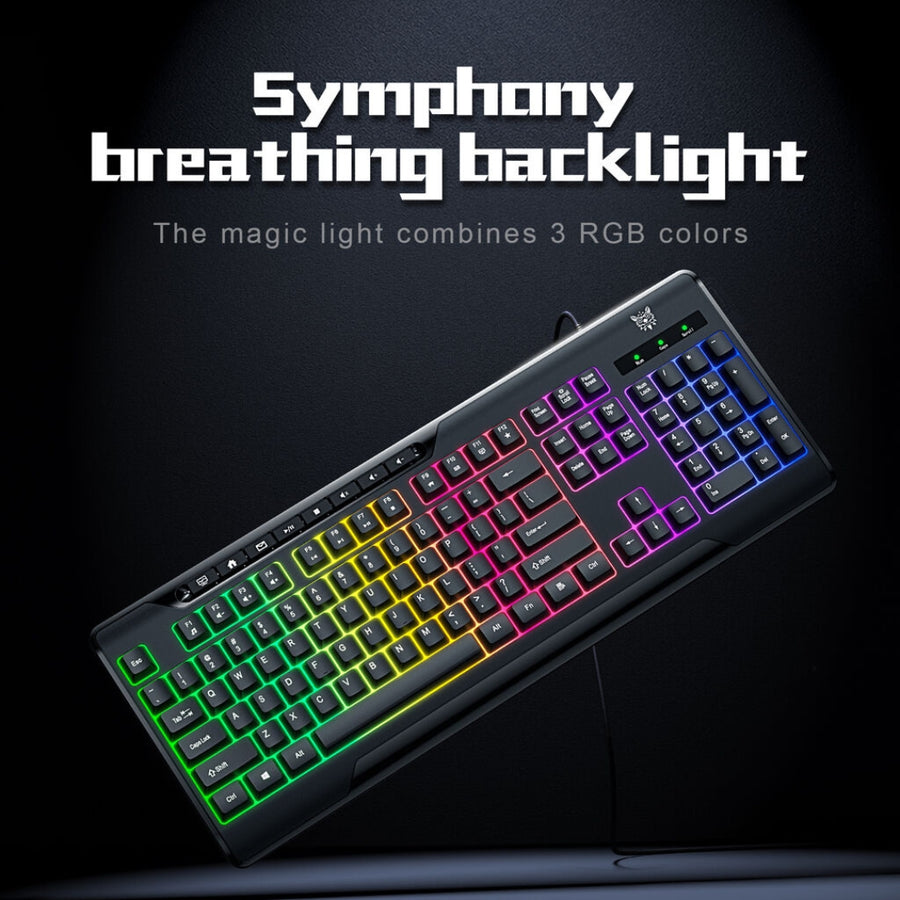 Onikuma TZ5008 5-in-1 RGB Keyboard / Mouse / Headset / Mousepad / Headset Stand Gaming Combo (Black)