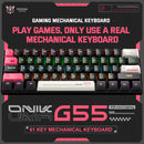 Onikuma G55 61-Keys RGB Wired Mechanical Gaming Keyboard Black (Tea Axis switch)