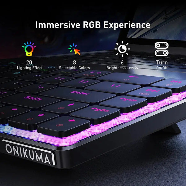 Onikuma G29 69 Keys RGB Wireless Mechanical Gaming Keyboard (Red Switch) (Black)