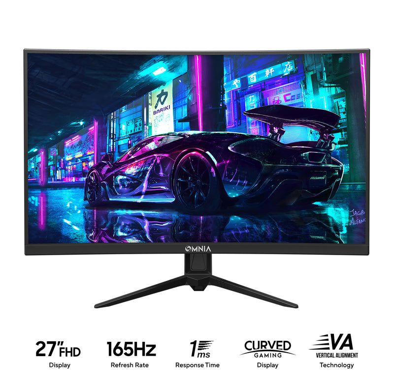 Omnia CV27HDC 27" (1920x1080) 165Hz 1ms MPRT VA Curved Gaming Monitor
