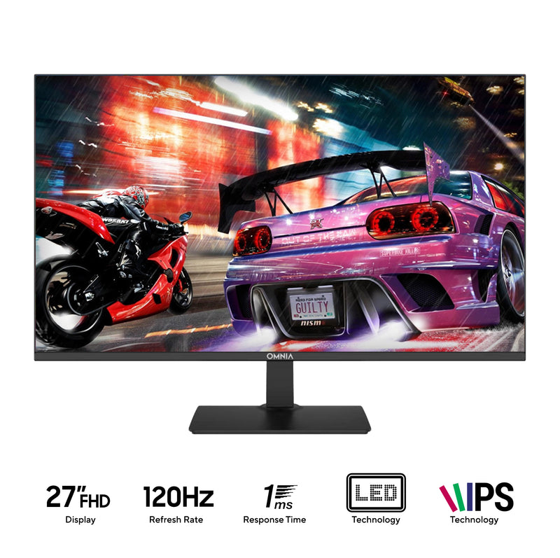 Omnia FI27HC 27" FHD (1920x1080) 120Hz 1ms MPRT IPS Flat LED Gaming Monitor