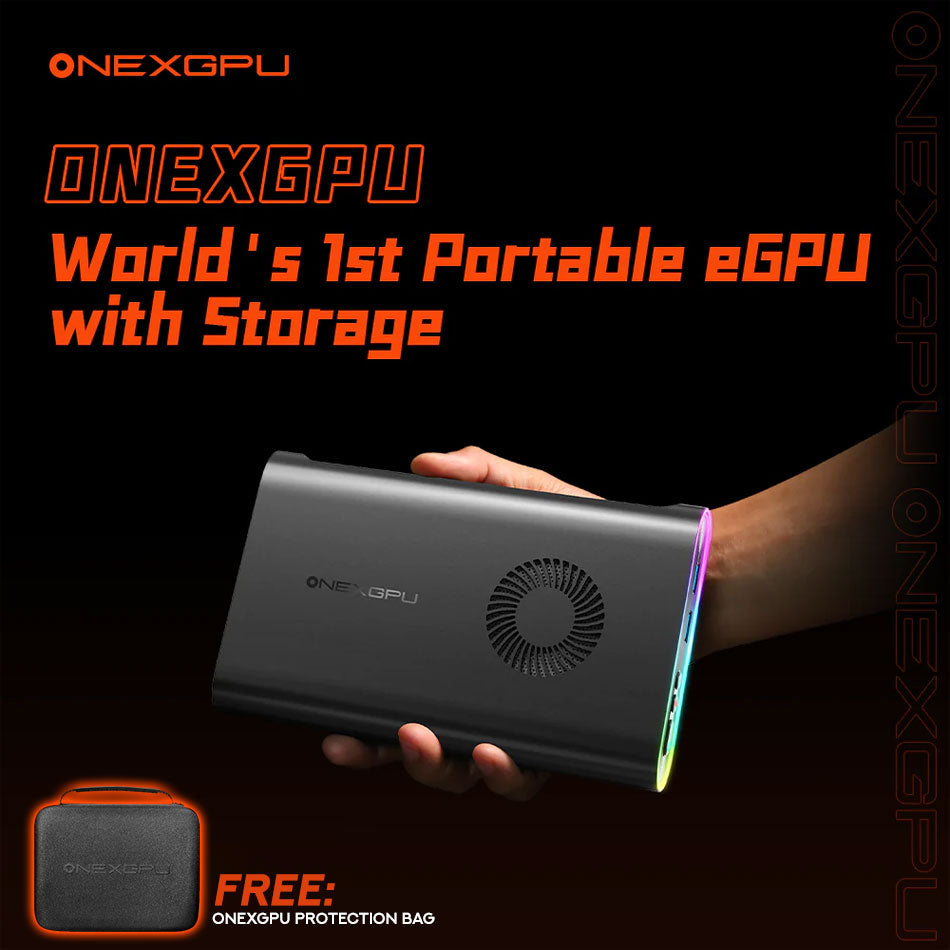 OneXGPU AMD Radeon RX 7600M XT | 8GB GDDR6 | M.2 2280 NVME SSD eGPU | OneXGPU Protection Bag