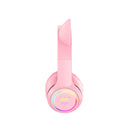 Onikuma B90 RGB Cat Ear Bluetooth 5.0 Wireless Gaming Headset (Pink) | DataBlitz