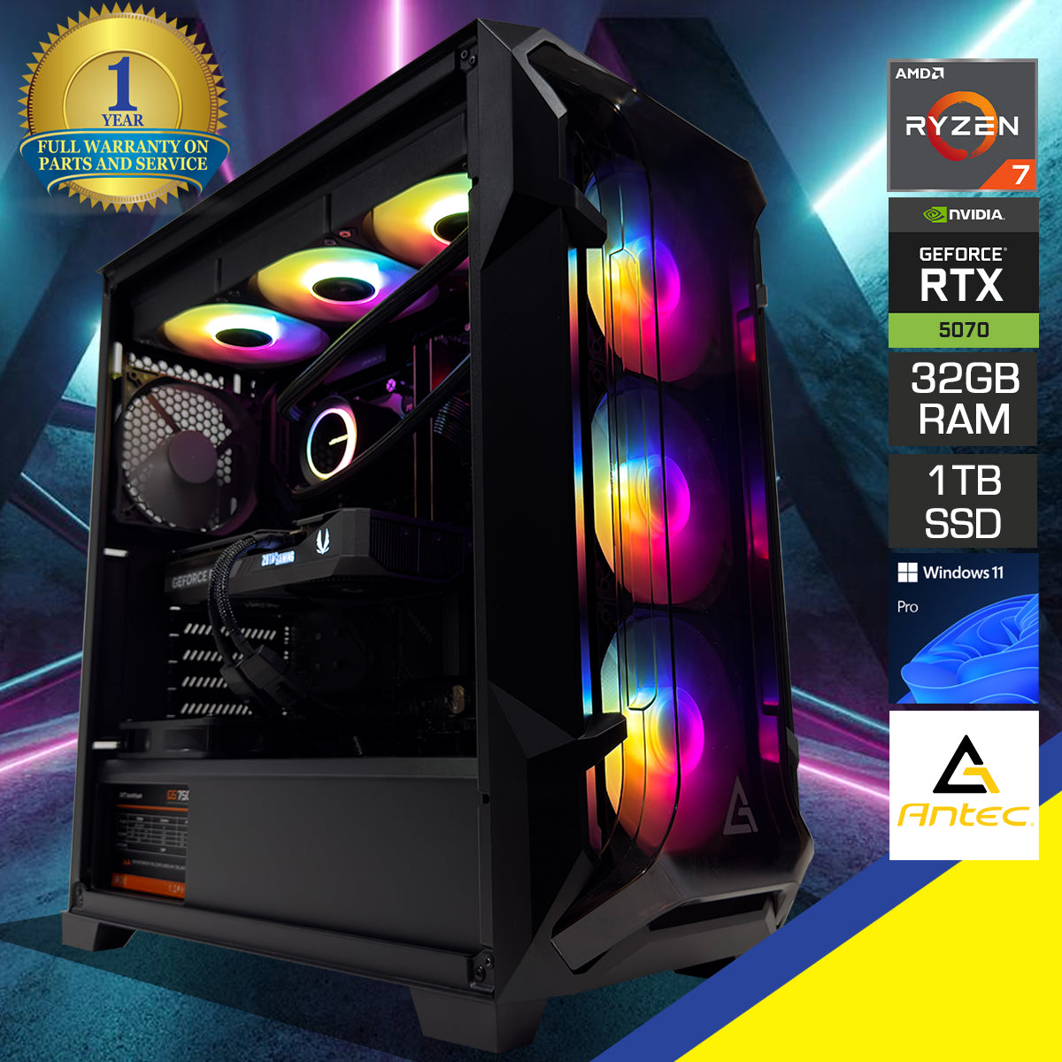 Optima Dark League Black Desktop Gaming PC
