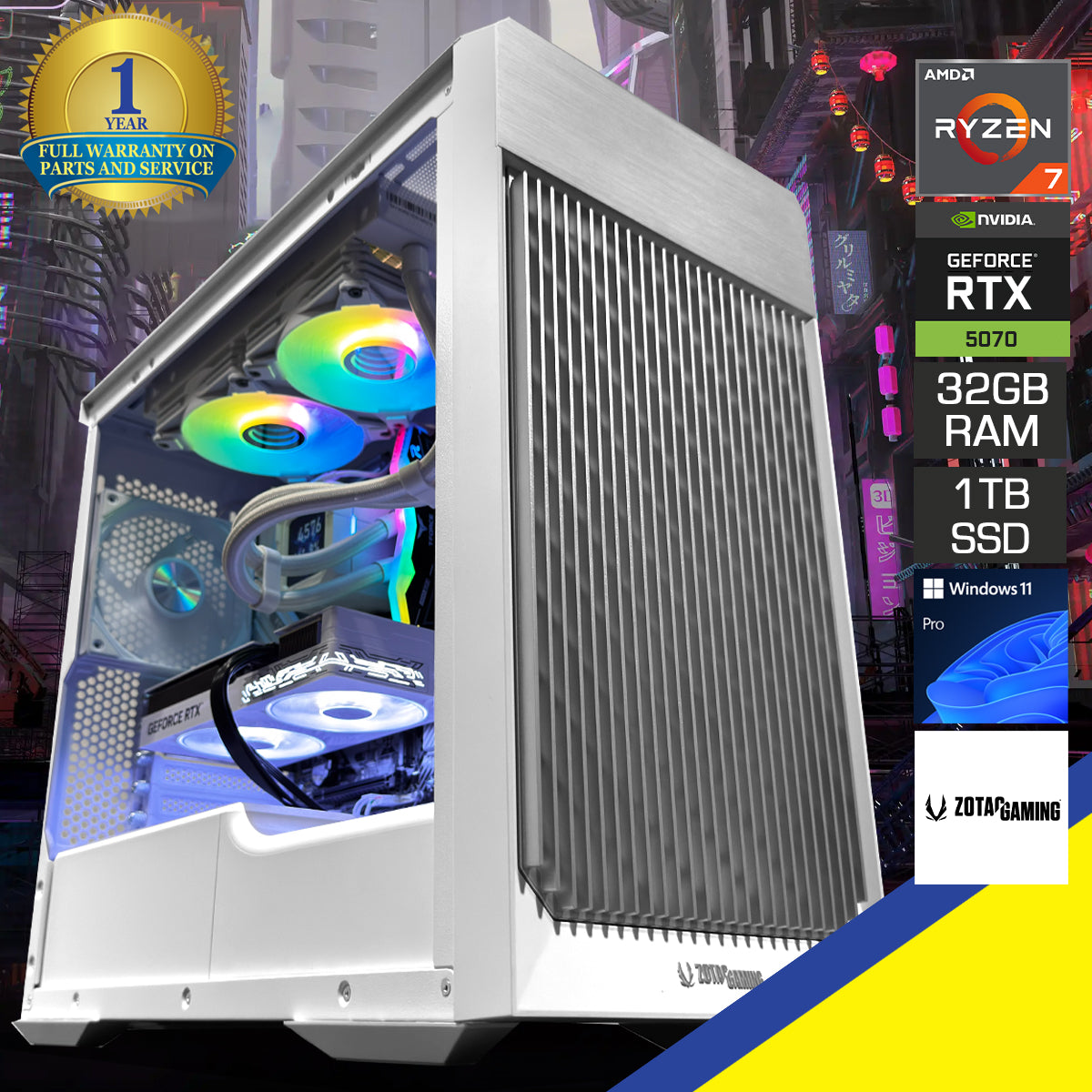 Optima Silver Alloy White Desktop Gaming PC