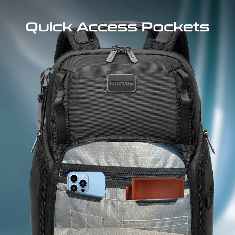 Promate Oracle-BP SecureStorage 15.6" Laptop Backpack with Multiple Compartments (Black)