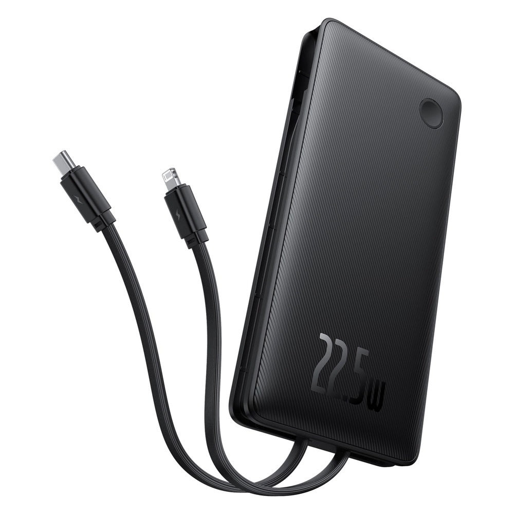 Baseus Airflow Lite Power Bank 10000mAh 22.5W Built-In Dual Cable (Cosmic Black) (P10067501123-00)