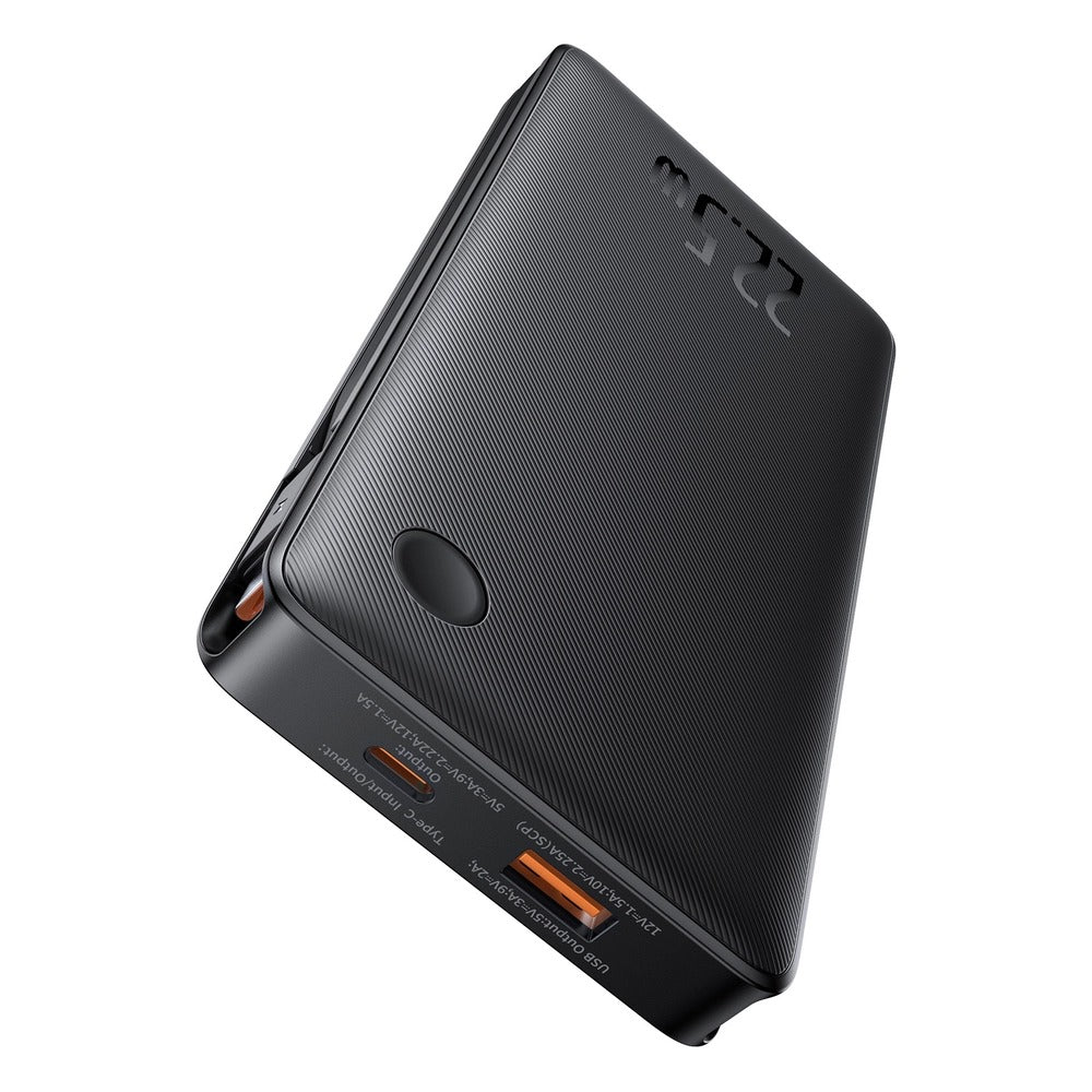 Baseus Airflow Lite Power Bank 10000mAh 22.5W Built-In Dual Cable (Cosmic Black) (P10067501123-00)