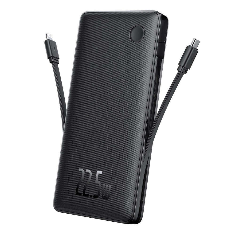 Baseus Airflow Lite Power Bank 10000mAh 22.5W Built-In Dual Cable (Cosmic Black) (P10067501123-00)