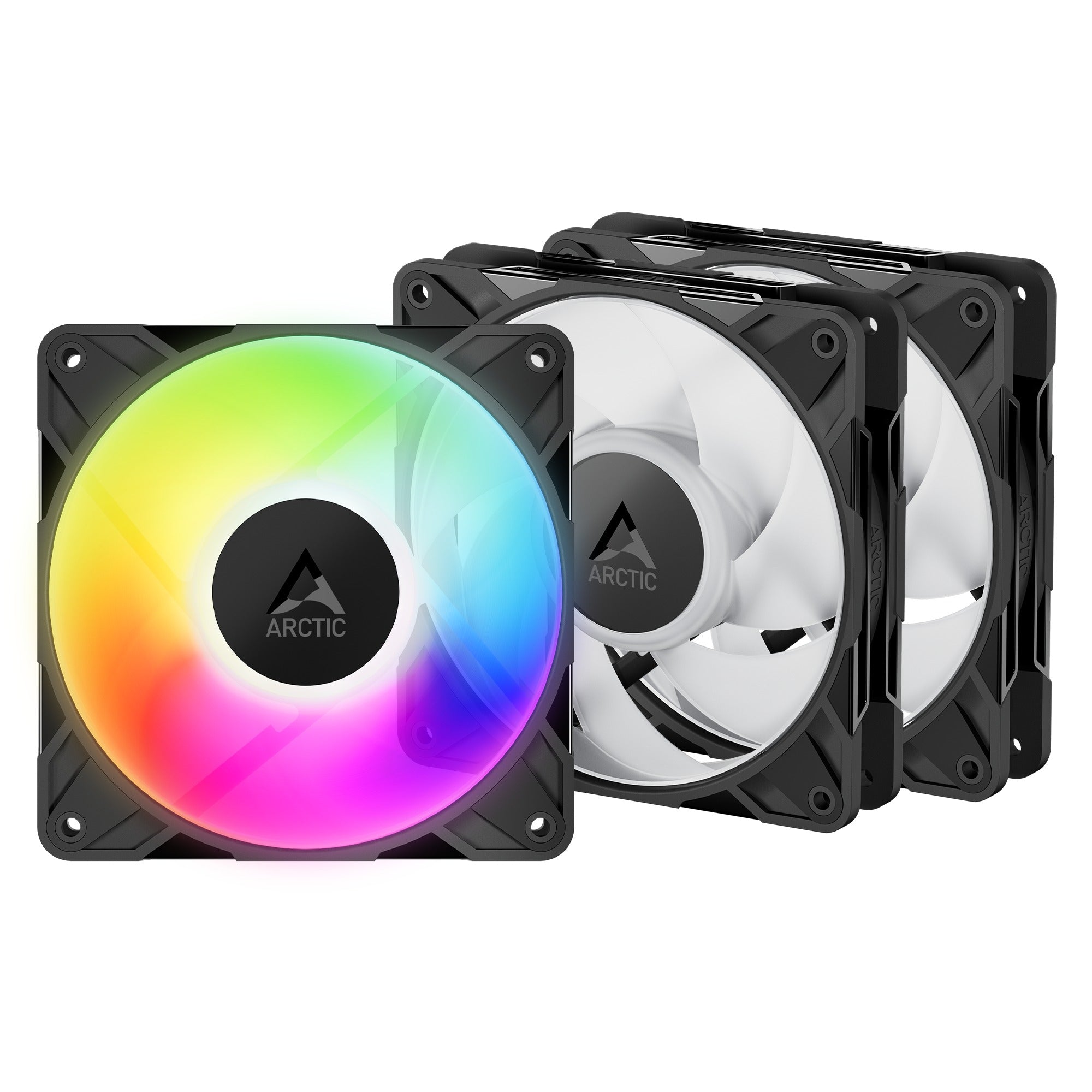 Arctic P12 Pro A-RGB 3-Pack 120mm PWM Fan with Cable Splitter (Black, White)
