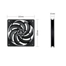 Arctic P12 Slim PWM PST | 120mm Low-Profile PWM Fan with Cable Splitter (Black) (3-Pack)