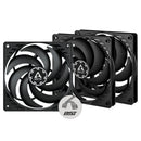 Arctic P12 Slim PWM PST | 120mm Low-Profile PWM Fan with Cable Splitter (Black) (3-Pack)