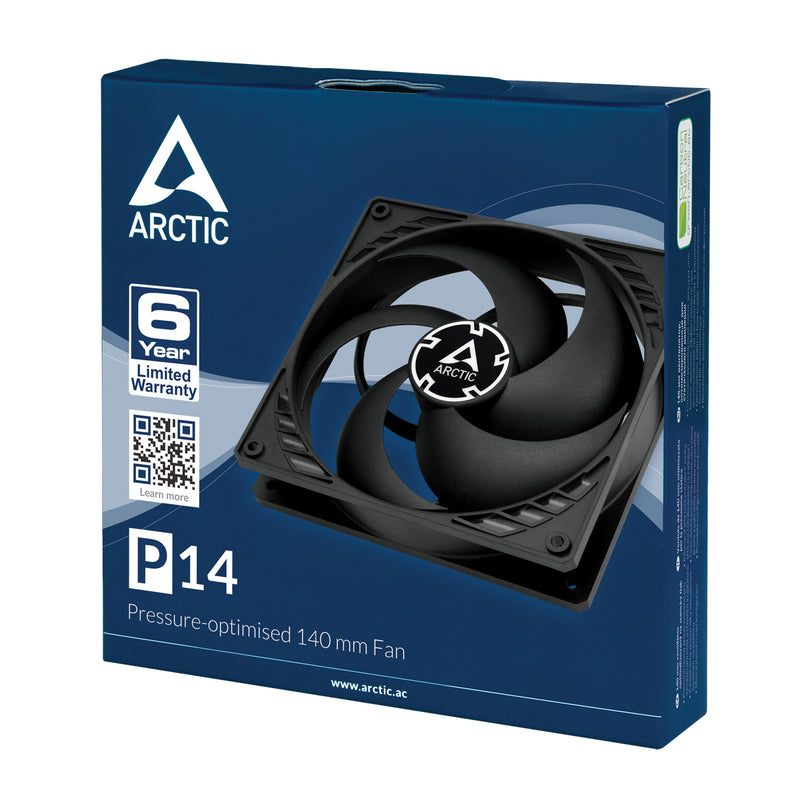 Arctic P14 Pressure-Optimised 140mm Single Fan (Black) (ACFAN00123A)