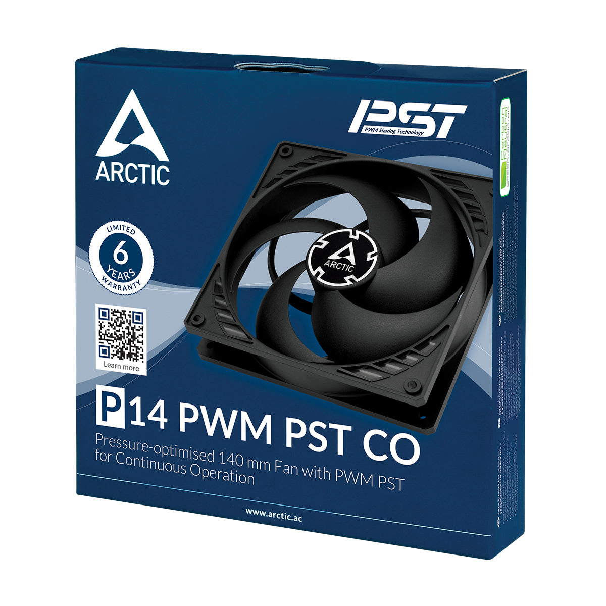 Arctic P14 PWM PST CO Pressure-Optimised 140mm Single Fan with PWM PST