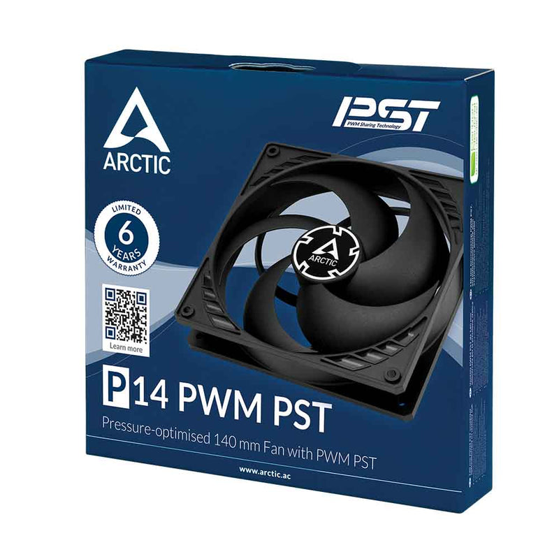 Arctic P14 PWM PST Pressure-Optimised 140mm Single Fan with PWM PST 